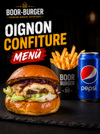 Oignon Confiture Burger, ajándék köret és üdítő